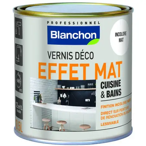 BLANCHON Vernis Déco Effet Mat Pour Cuisine Et Bains - 0,5 L 3 BLANCHON Vernis Déco Effet Mat Pour Cuisine Et Bains - 0,5 L -BLANCHON Soldes 18263039 1